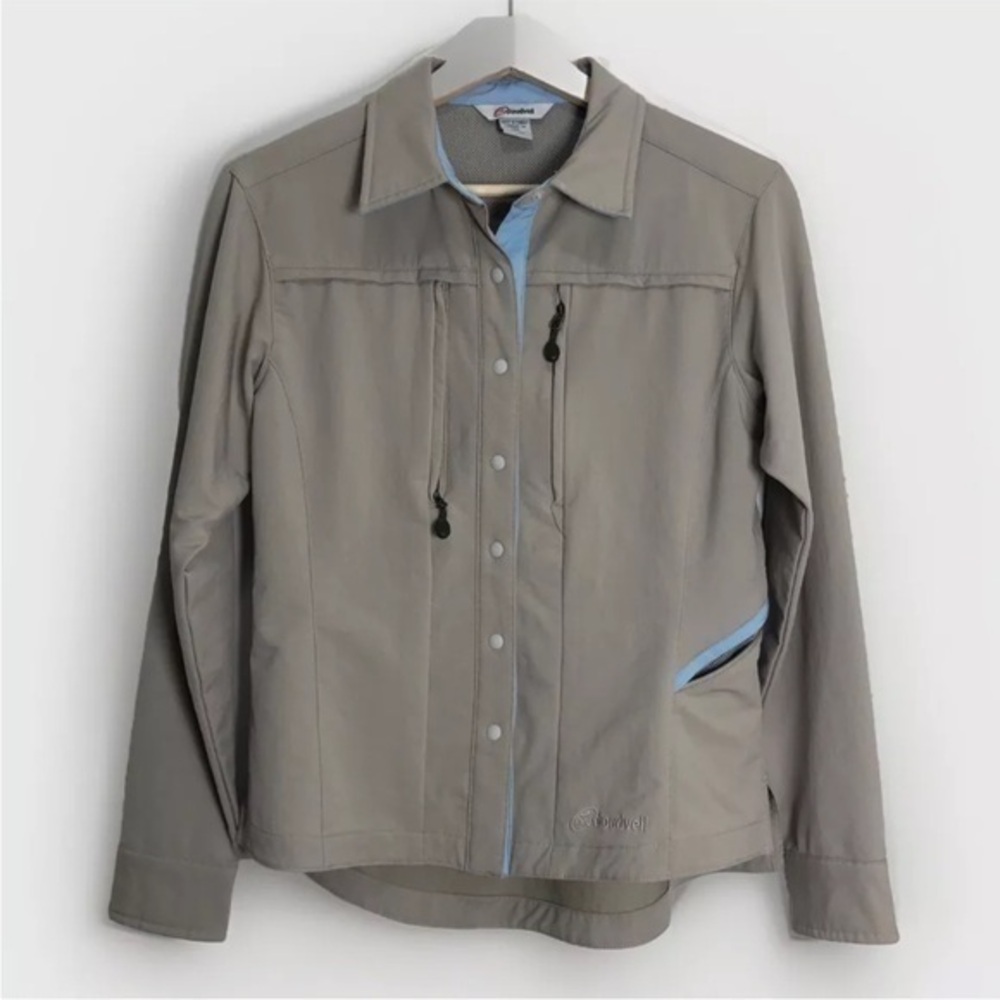 Cloudveil Tan Nylon Jacket Blue Accents Size Small